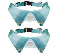 Adjustable Pet Bowtie Collar Watercolor Abstract Art Blue Marble with Golden Line Neck Bow Tie for Small Dogs Cats, Adjustable from 11.2-12.2In