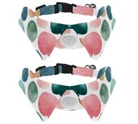 Adjustable Pet Bowtie Collar Watercolor Abstract Shapes Aesthetic Light Pastel Tones Neck Bow Tie for Small Dogs Cats, Adjustable from 11.2-12.2In