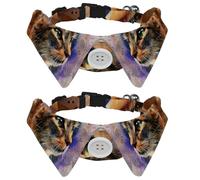 Adjustable Pet Bowtie Collar Watercolor Beautiful Cat Neck Bow Tie for Small Dogs Cats, Adjustable from 11.2-12.2In