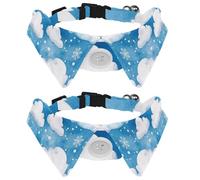 Adjustable Pet Bowtie Collar Watercolor Clouds and Sky Snow Pattern Neck Bow Tie for Small Dogs Cats, Adjustable from 11.2-12.2In