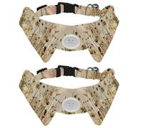 Adjustable Pet Bowtie Collar Wildflowers Beige White Pattern Neck Bow Tie for Small Dogs Cats, Adjustable from 11.2-12.2In