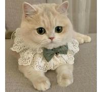 Adjustable Pet Cats Collar Puppy Bib Cat Party Scarf Holiday Dress up Holiday Neckwear Kitten Lace Collar for Walking Outdoor