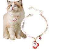 Adjustable Pet Collar,Cat Collar,Cat Collar Colorful Kitten Pearl Necklace Decoration- Classic Christmas Color Scheme Necklace Decoration, Theme Party, Birthday Party, Daily Life, Wedding Party,