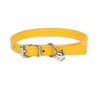 Adjustable Pet Collar, PU Leather Cat Collars, Dog Collar with Bell, Durable Collars, Suitable for Small Breeds, Dogs, Cats, Puppies, Kittens, Gold, 26-32 cm, 1.3 m