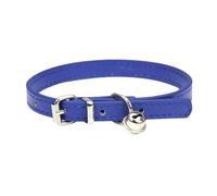 Adjustable Pet Collar, PU Leather Cat Collars, Dog Collar with Bell, Durable Collars, Suitable for Small Breeds, Dogs, Cats, Puppies, Kittens, Dark Blue, 28-36 cm, 2 m