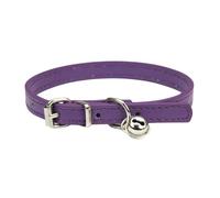 Adjustable Pet Collar, PU Leather Cat Collars, Dog Collar with Bell, Durable Collars, Suitable for Small Breeds, Dogs, Cats, Puppies, Kittens, Purple, 15-23 cm, 1XS