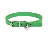 Adjustable Pet Collar, PU Leather Cat Collars, Dog Collar with Bell, Durable Collars, Suitable for Small Breeds, Dogs, Cats, Puppies, Kittens, Green, 15-23 cm, 1XS