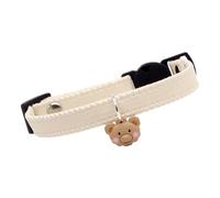 Adjustable Pet Collar - Soft Faux Leather Kitten Necklace, Quick Release Strap with Adorable Bear Accessory, Lightweight Cat Dog Band | Fashionable Pet Supply with Gentle Fit for Puppy Kitten Celebrat