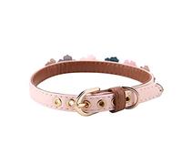 Adjustable Pet Collar with Daisy Flowers Design, Soft PU Leather Bling Rhinestone Bowtie for Small Medium Sized Cat Dog, Fashion and Beautiful, for Daily Decor, Party (1.3 * 34cm)