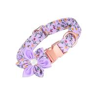 Adjustable PET Collar with Six Petal Flower Cotton Buckle | Small Dogs and Cats, Detachable Floral Detail, Cute Photo Props, Washable Reuse