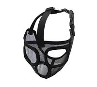 Adjustable Pet Dog Mask Anti Bark Bite Chewing Mesh Mouth Muzzle Grooming Full Mesh Black L