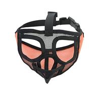 Adjustable Pet Dog Mask Anti Bark Bite Chewing Mesh Mouth Muzzle Grooming Tongue Out Orange S