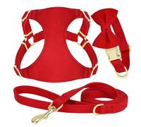 Adjustable Pet Harness Vest With Bow Soft And Comfortable Dog Collar Harness Leash Set Cat And Dog Training Harness For Small And Medium Chihuahua Pug French Bulldogs,Red,XS