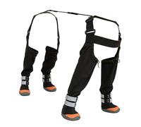 Adjustable Pet Jumpsuit: Sizes M, L, XL, 2XL, Reflective, Attached Pants with Rain Shoes, Socks & Comfortable | Keep Feet Clean, Dry, Dirty, Play On The Pat