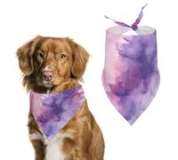 Adjustable Pet Scarf Soft Washable Polyester Triangle Bib | Abstract Watercolor Purple Dog Bandana Funny Cute Pet Bib for Dogs Cats Puppies Suitable for Holiday Birthday
