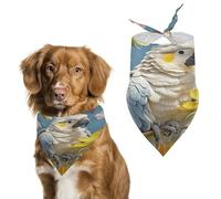 Adjustable Pet Scarf Soft Washable Polyester Triangle Bib | Birds in The Flowers Dog Bandana Funny Cute Pet Bib for Dogs Cats Puppies Suitable for Holiday Birthday
