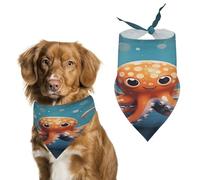 Adjustable Pet Scarf Soft Washable Polyester Triangle Bib | Cartoon Octopus Dog Bandana Funny Cute Pet Bib for Dogs Cats Puppies Suitable for Holiday Birthday