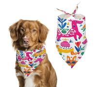 Adjustable Pet Scarf Soft Washable Polyester Triangle Bib | Mexican Otomi Animals Dog Bandana Funny Cute Pet Bib for Dogs Cats Puppies Suitable for Holiday Birthday