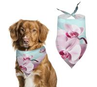 Adjustable Pet Scarf Soft Washable Polyester Triangle Bib | Orchid Flower Butterfly Dog Bandana Funny Cute Pet Bib for Dogs Cats Puppies Suitable for Holiday Birthday