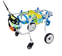 Adjustable Pet Wheelchair Dog Stroller Pet Stroller, Aluminum Alloy 4 Wheel Front and Rear Leg Rehabilitation Assist Wheelchair for Cats and Dogs ()