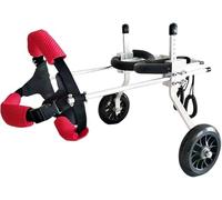 Adjustable Pet Wheelchair for Disabled Dogs - Lightweight Aluminium Support Walker for Weak Puppies, Red, Size XS - Ideal for Aging Dogs and Mobility Assistance