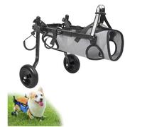 Adjustable Pet Wheelchair for Dogs & Cats - Rear Support & Front Aid for Paralyzed Pets Helps Recovery & Exercise - Size M (Gray)