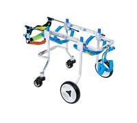 Adjustable Pet Wheelchair for Paralyzed Dogs - 4-Wheel Mobility Aid Complete Support Cart for Disabled Canines Ideal for Post-Stroke Recovery and Exercise
