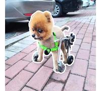 Adjustable Pet Wheelchair for Small & Medium Dogs4Wheel Mobility Aid Lightweight Recovery Stroller for Injured Cats & Dogs Size XXS