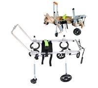 Adjustable Pet Wheelchair with 4-Wheel Support for Mobility Aid in Hip Dysplasia, Leg Injury, and Disability