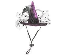 Adjustable Pet Witch Hat with Elastic Chin Strap - Costume Accessory for Halloween, Cosplay Parties & Photo Sessions - Perfect for Dogs, Cats Halloween Carnival Costumes & Dress-Up