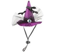 Adjustable Pet Witch Hat with Secure Stretch Chin Rope - Comfortable Halloween Costume for Cats & Dogs, Perfect for Cosplay, Carnival Parties, Themed
