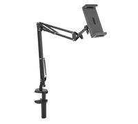 Adjustable Phone Mount Holder with Soft Silicone Protection, Foldable Arm for Phones Tablets Up to 12.9in, for Work Live Streaming Online Learning