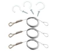 Adjustable Picture Hanging Duty, 3 Pcs Picture Wire with 3 Screw Hooks, 2 Meters Hanging Cord for Artworks Photo Frames Mirror Curtain Photo Frame & Art