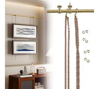 Adjustable Picture Hanging Kit Heavy Duty, Display & Decor Picture Rail Hanging System Gallery System, 50 64 90 128 140 190 200 CM Flexible Photo Rack Home Or Museum(25inch/64cm)