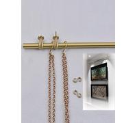 Adjustable Picture Hanging System with Gold Chains, Wall Art Track for Home, Gallery, and Museum Displays