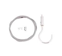 Adjustable Picture Hanging Wire 1PC Adjustable Automatic Wire Rope Spring Hook Clothesline Picture Hanging Solution System Suspension Code Stainless Steel Cable(150cm)