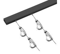 Adjustable Picture Hanging Wire - 7 8 9 10 Ft, Black Picture Rail Hanging System/ Invisible Wall Track with Rail Endcaps, for Cons