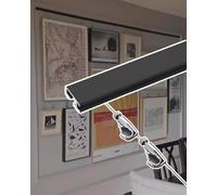 Adjustable Picture Hooks & Nails for Plaster Walls, Art Gallery Photo Display Rail, Framed Hanging System with 49" Track & 3.3' Cable - Perfect for Home Decor & Exhibition