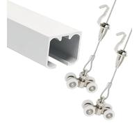 Adjustable Picture Rail HangersPhoto Hanging System with Wire Cable/Hook Ceiling & Wall Mount Track for Art Displays Museums & ExhibitionsEasy Installation & Versatile Decor