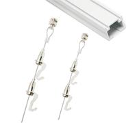 Adjustable Picture Rail Hanging Hooks and Wire Wall Mounted Picture Track System for Frames & Mirrors - 140cm (4.6ft) White Cord Ideal for Home Décor