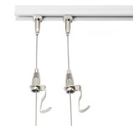 Adjustable Picture Rail Hanging System - Movable Wire Picture Hanging Kit with Unique Cable Locker Ceiling Mount, Photo Display Rail for 20"/24"/48"/59" Long Ropes (9.8"/3m Cable, 20"/50cm T