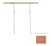 Adjustable Picture Rail Hanging System Vintage Brass, Heavy Duty Commercial Artwork Wall Hangers System Kit, Indoor Art Picture Hanging Track and Photo Display Rod(1.45m (57.1in))
