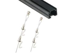 Adjustable Picture Rail Hooks & Wire Wall-Mounted Hanging System for Frames & Round Mirrors - 140cm (4.6ft) White Track Perfect for Home Decor & Gallery Display