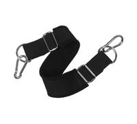 Adjustable Pilates Reformer Strap with D Ring Nylon Stretching Band | Double Hooks, Widened Elastic Belt, Reinforced Stitching, Black Finish