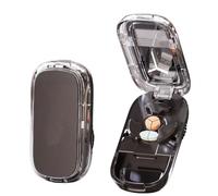 Adjustable Pill Cutter and Splitter for Multiple Pills, 1/4 1/2 Tablet Splitter for Small or Large Pills, Stainless Steel Blade, Easy to Use and Travel Sized (Black,1/2+1/3)