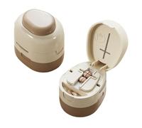 Adjustable Pill Cutter Splitter for Small and Tiny Pills - Multi Pill Splitter with Centering Device, Stainless Steel Blade for 1/2 or 1/4 Cuts (Light Brown)