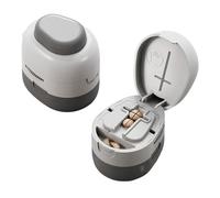 Adjustable Pill Cutter Splitter for Small and Tiny Pills - Multi Pill Splitter with Centering Device, Stainless Steel Blade for 1/2 or 1/4 Cuts (Grey & White)
