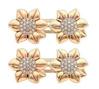 Adjustable Pin Closure Rhinestones Flower Waistband Button for Jeans Not Sew Alloy Clothing Accessory Decorative Snap Button for Jeans Waist