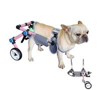 Adjustable Pink Dog Wheelchair for Small to Medium Dogs - Lightweight Mobility Aid for Injured Arthritic Pets - Comfortable Hip Support for X-Small Bs