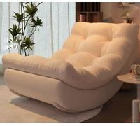 Adjustable Pink Velvet Floor Lounger Chair with Rocking Base, Foldable Lazy Sofa for Living Room & Balcony - Stylish Comfort in Beige